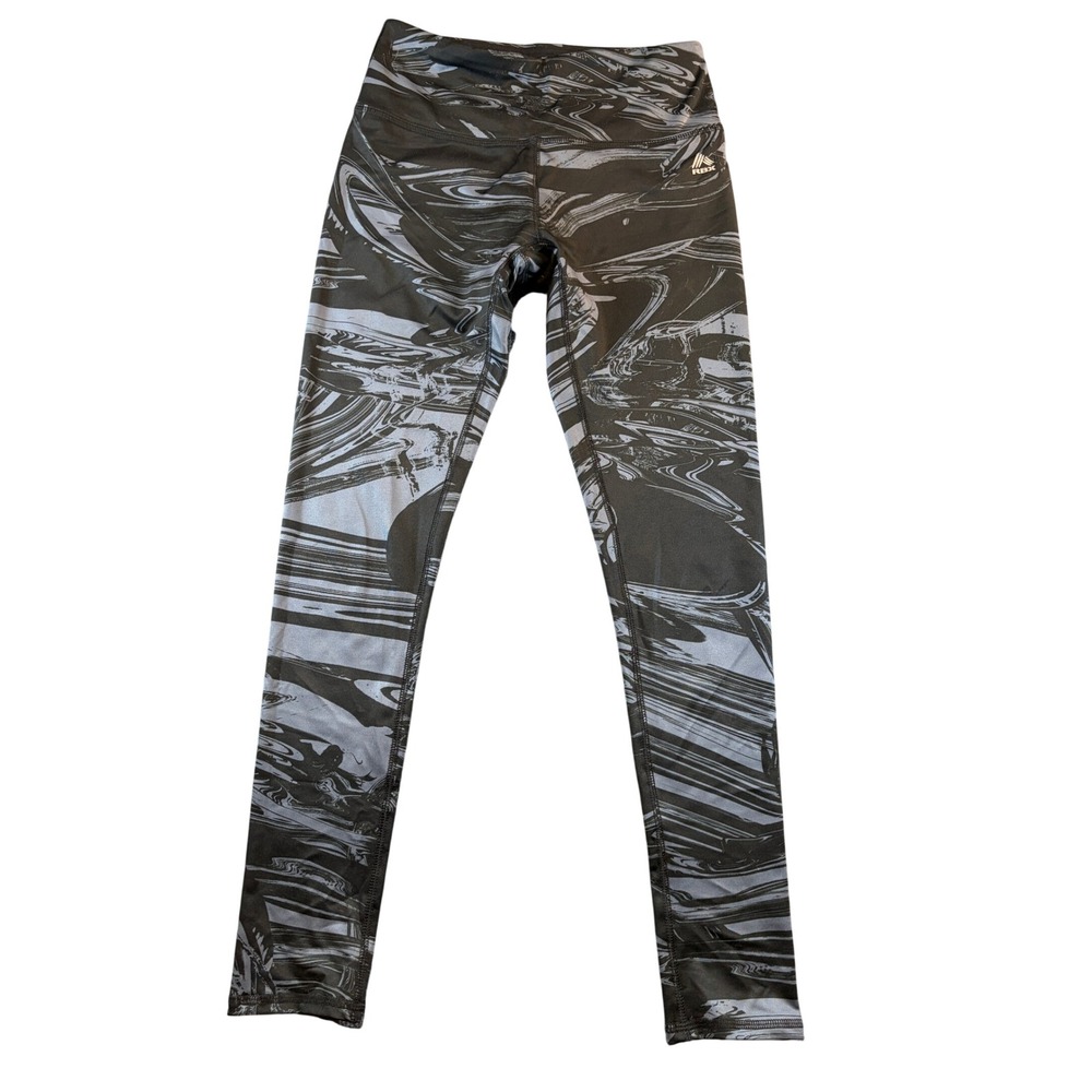 RBX Live Life Active Leggings Small Grey Black Marble Swirl Print Athletic Pants